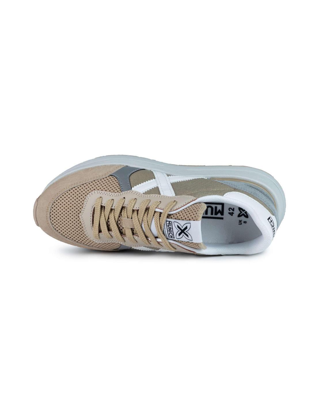 Zapatillas Munich Soon beige y gris para hombre