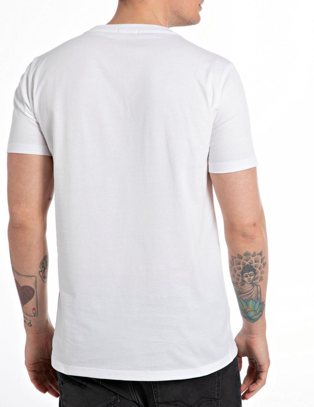 Camiseta Replay blanca Regular manga corta para hombre