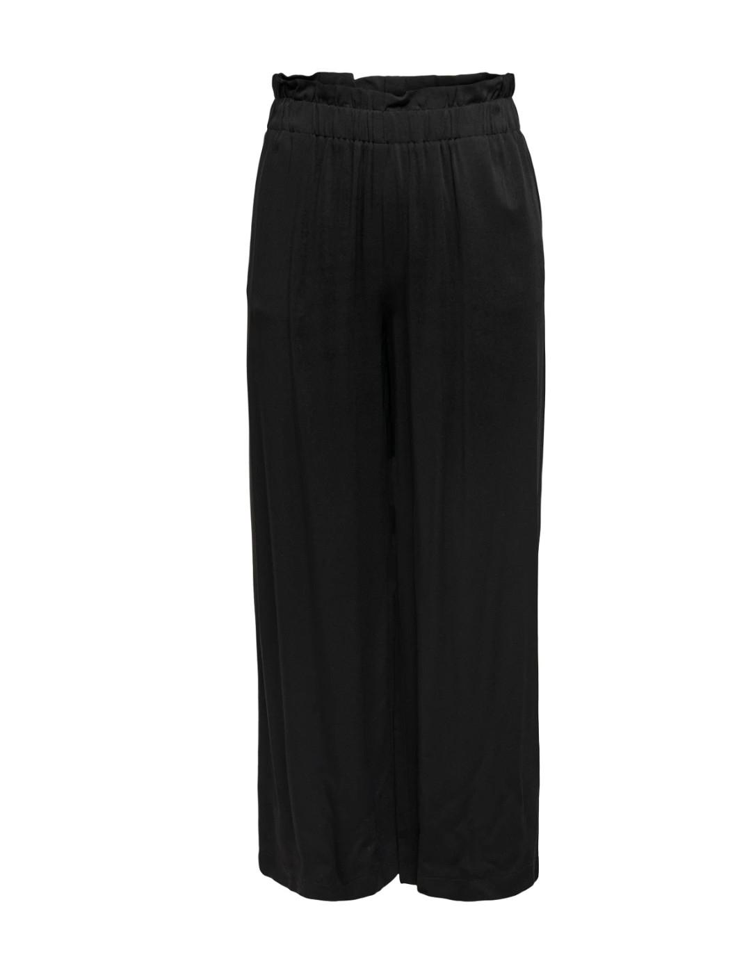 Pantalón Only Caly cropped negro fluido de tela para mujer