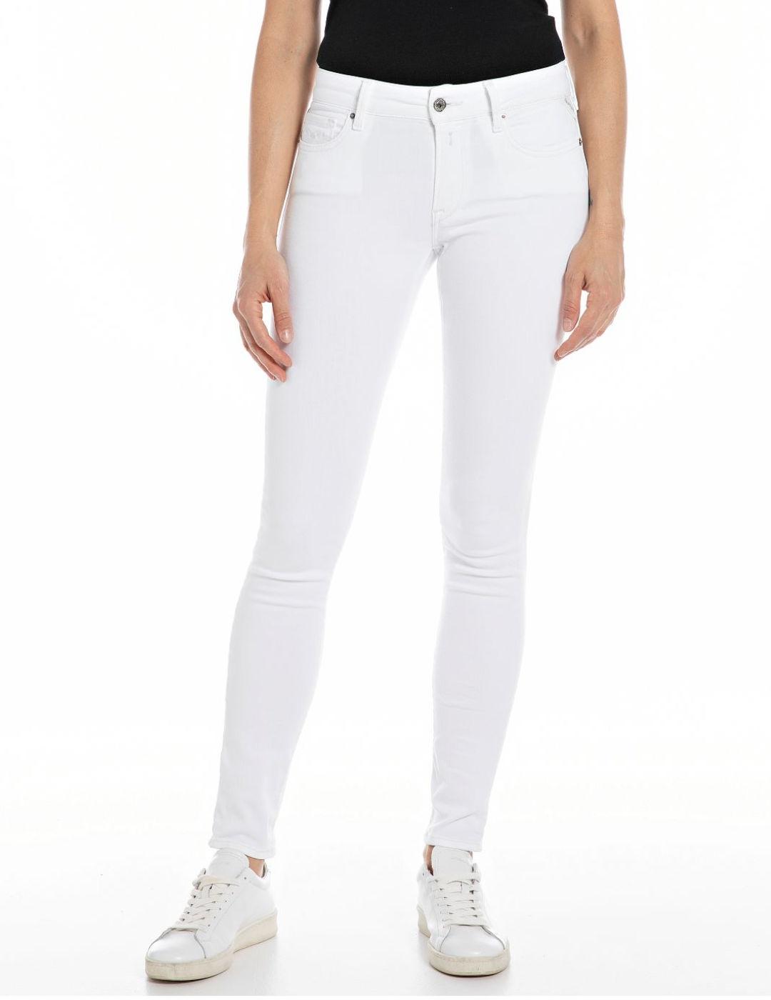 Pantalón vaquero Replay New Luz blanco skinny para mujer