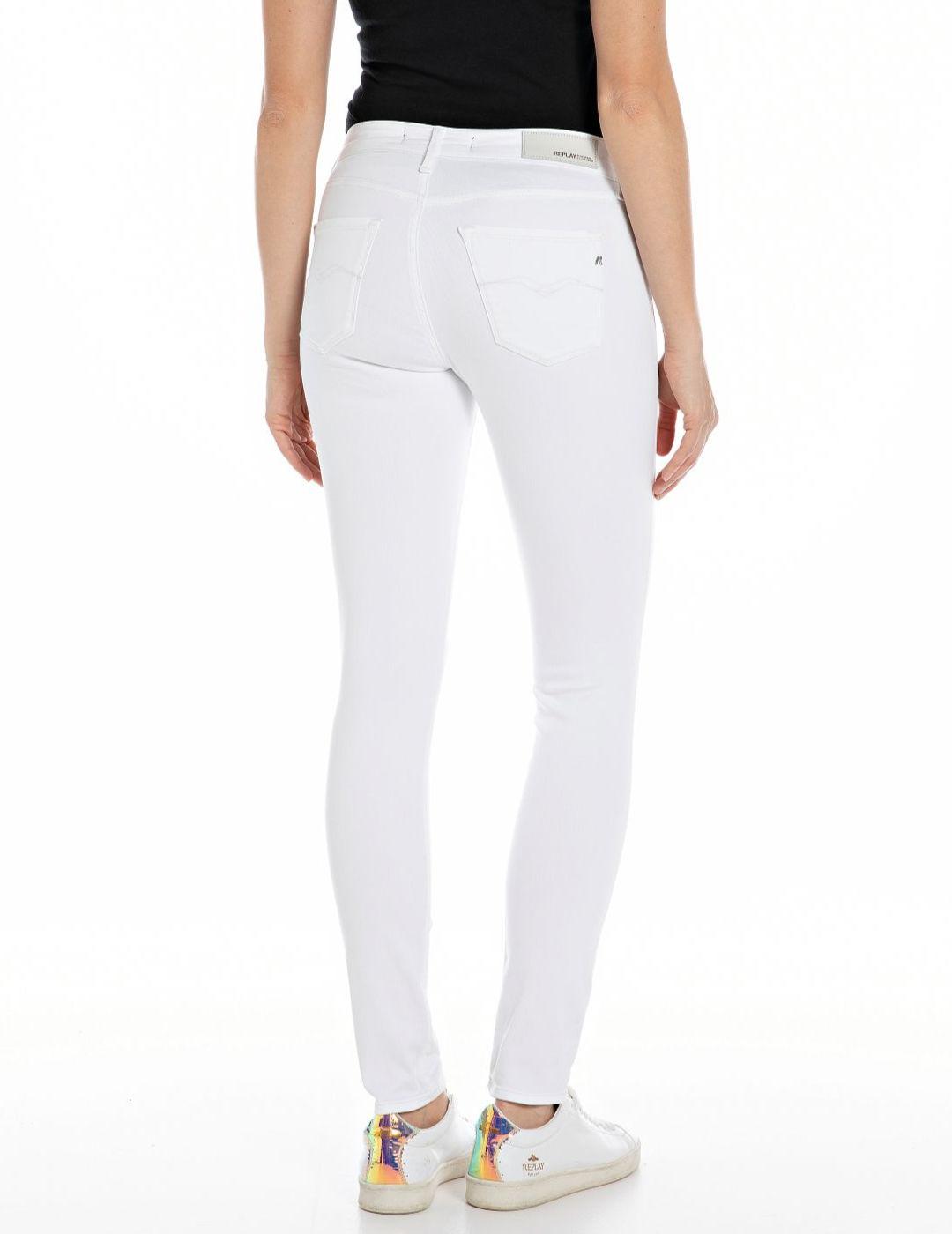 Pantalón vaquero Replay New Luz blanco skinny para mujer