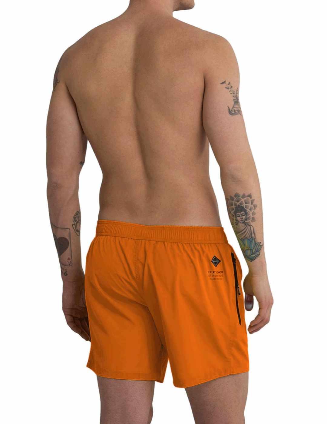 Bañador Replay naranja slim bolsillo cremallera para hombre