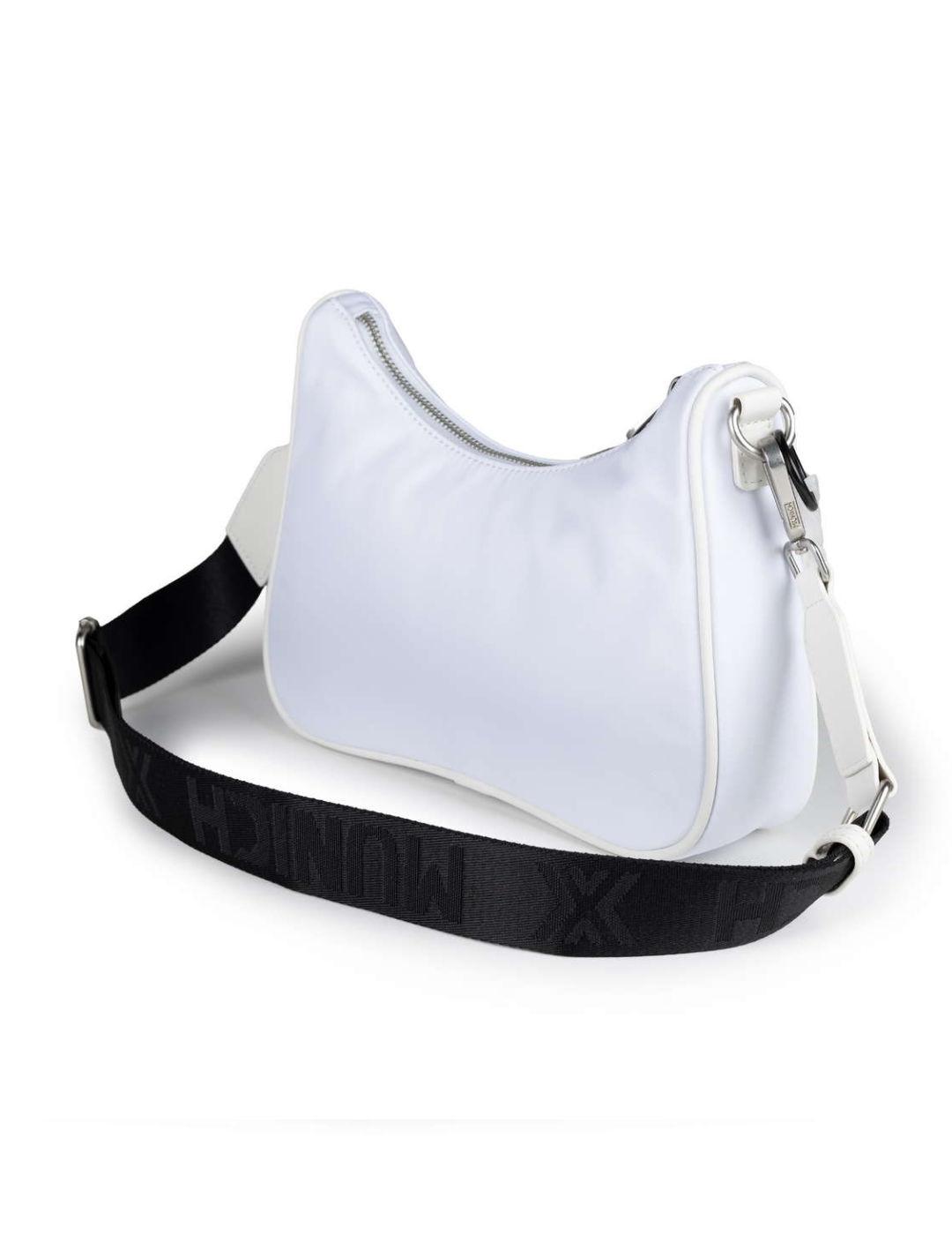 Bolso Munich baguette blanco cierre cremallera de mujer