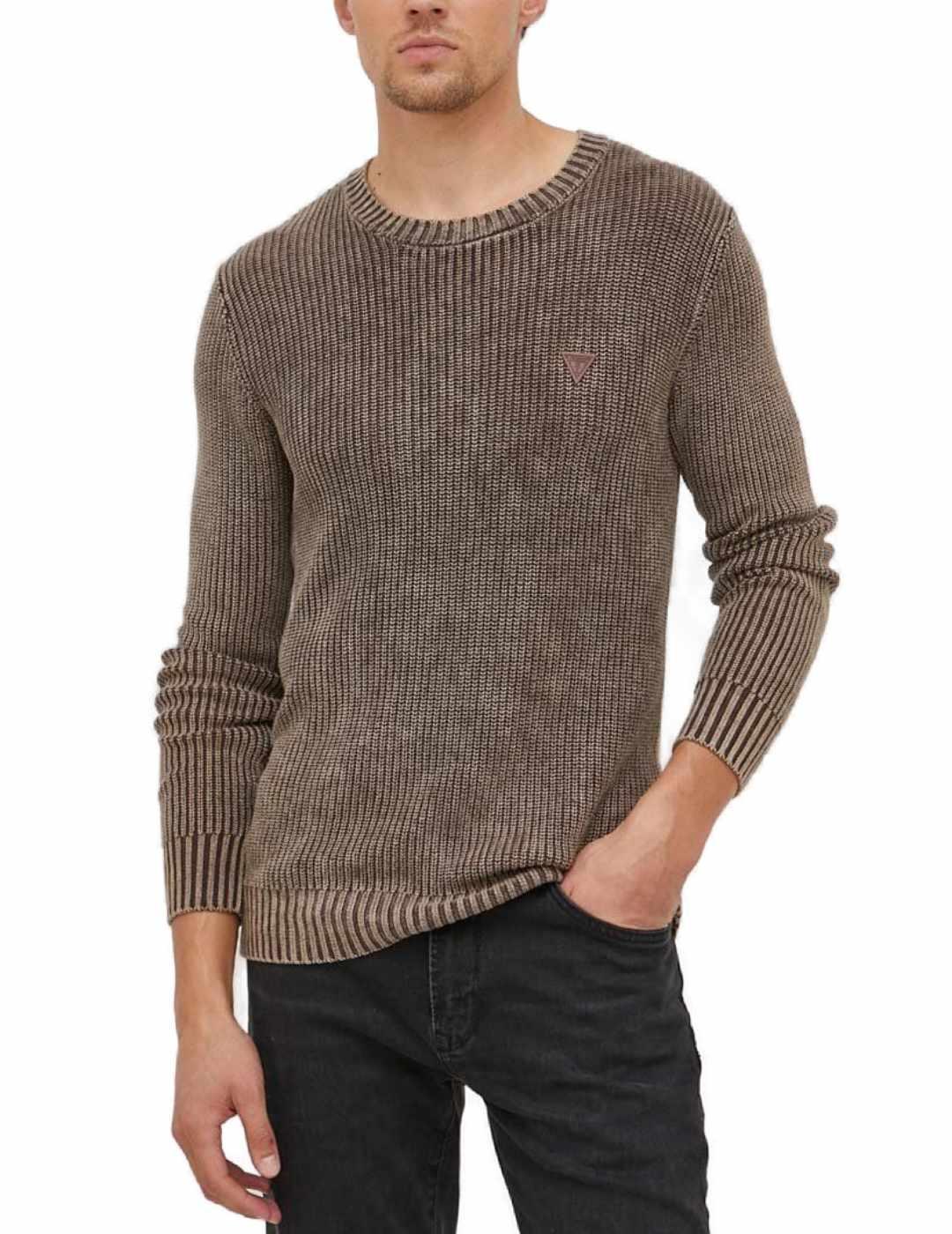 Jersey Guess Angus marrón holgado para hombre