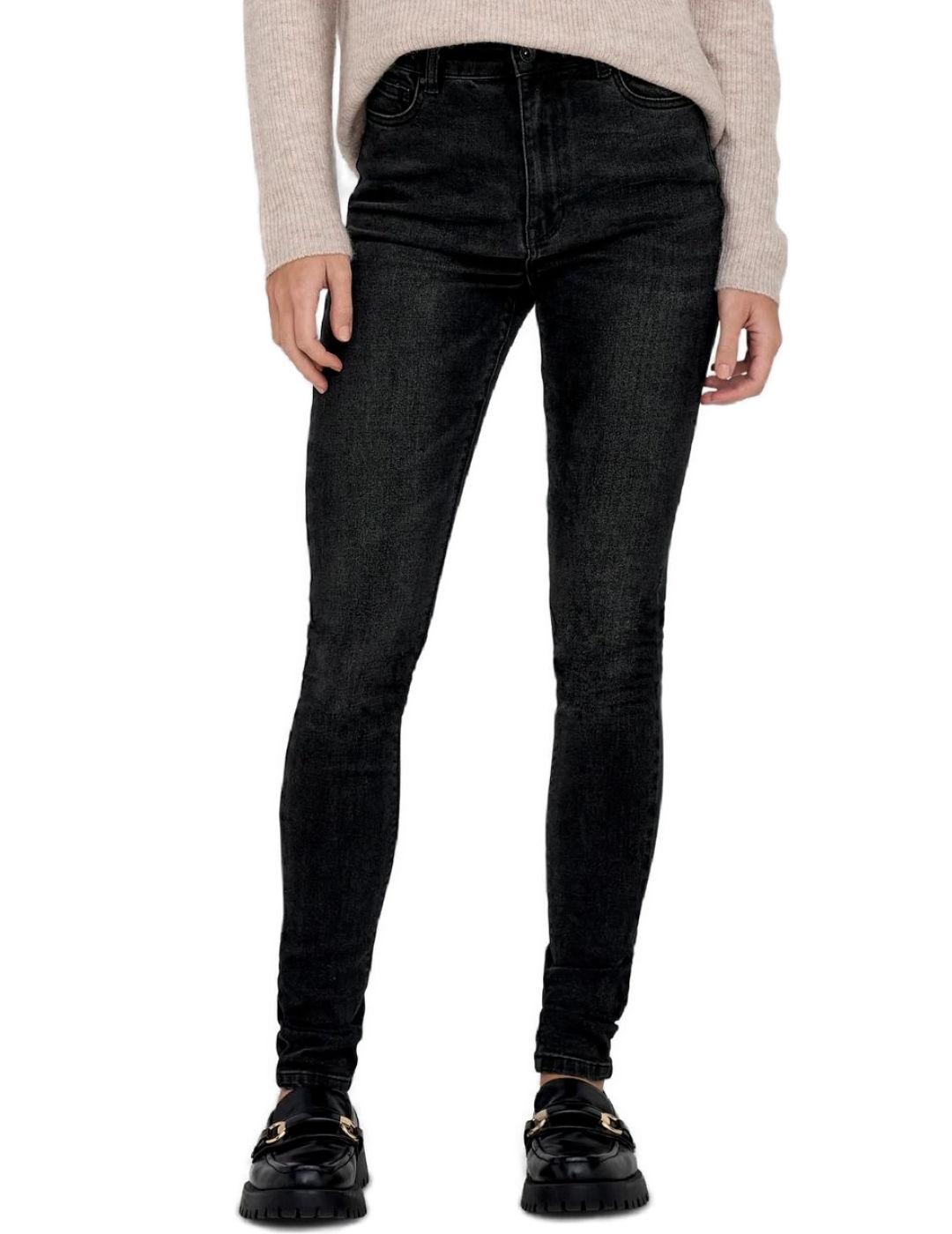 Pantalón vaquero Only Luna skinny negro tiro alto para mujer