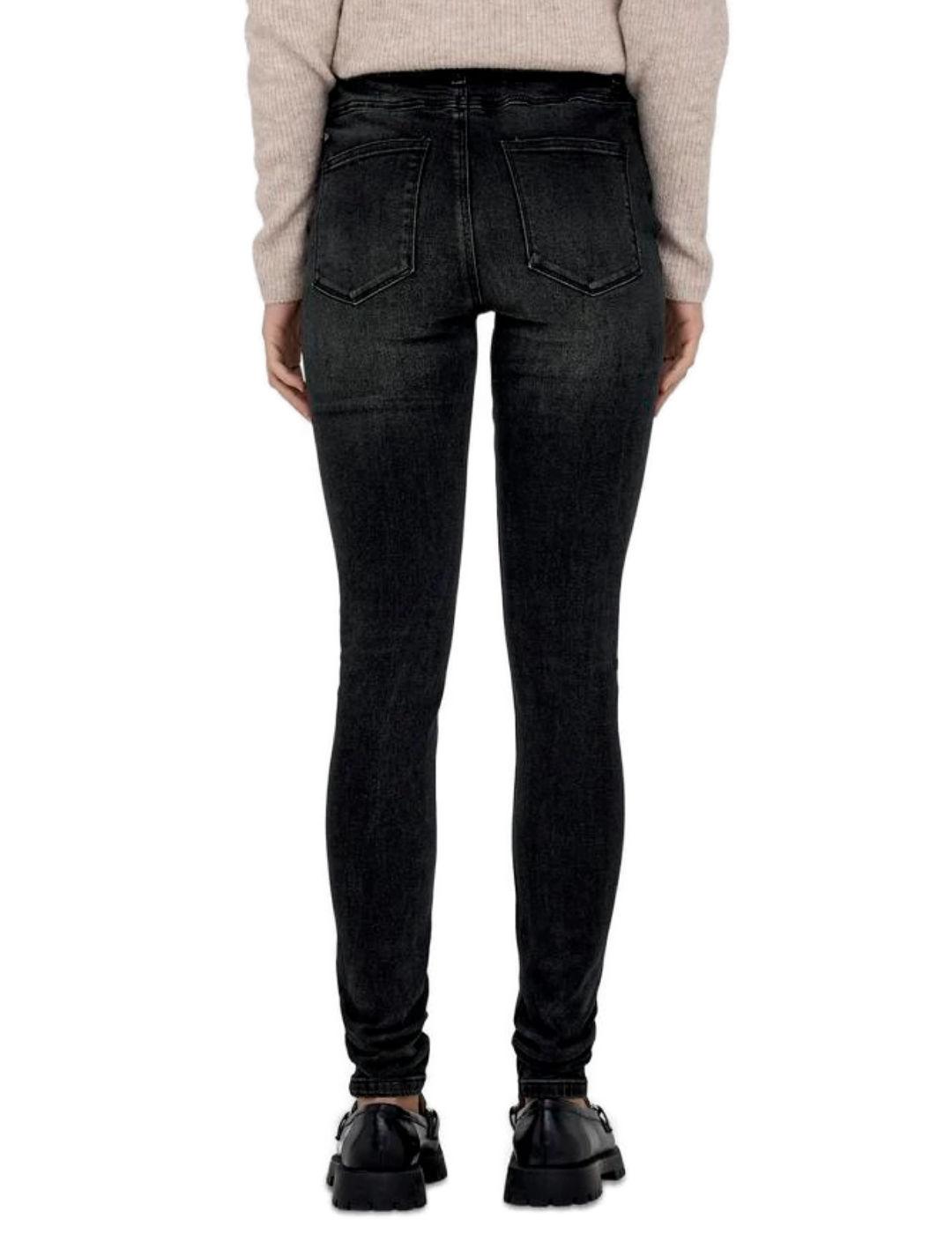 Pantalón vaquero Only Luna skinny negro tiro alto para mujer