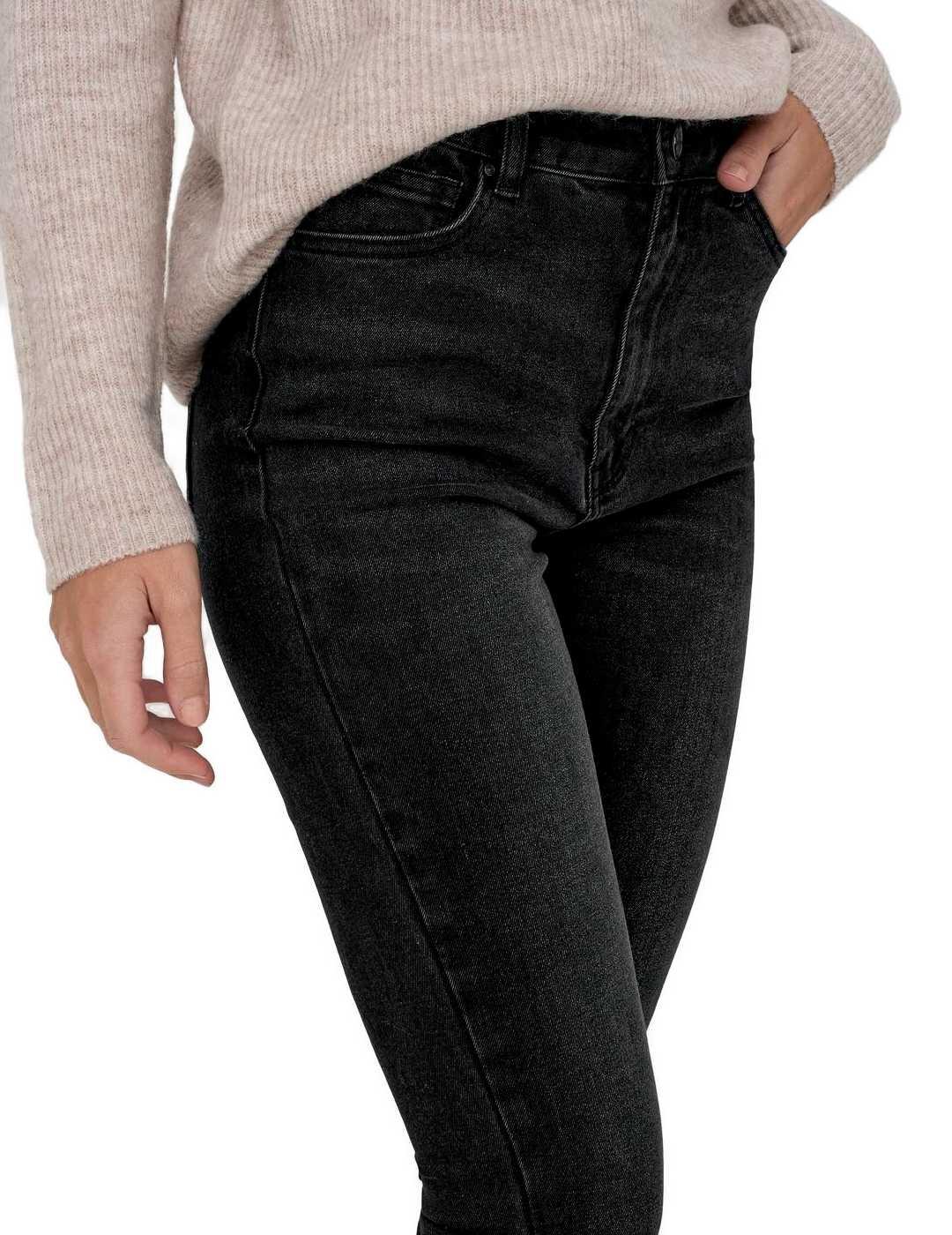 Pantalón vaquero Only Luna skinny negro tiro alto para mujer