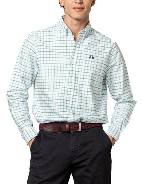 Sobrecamisa Scotta sarga verde para hombre -b