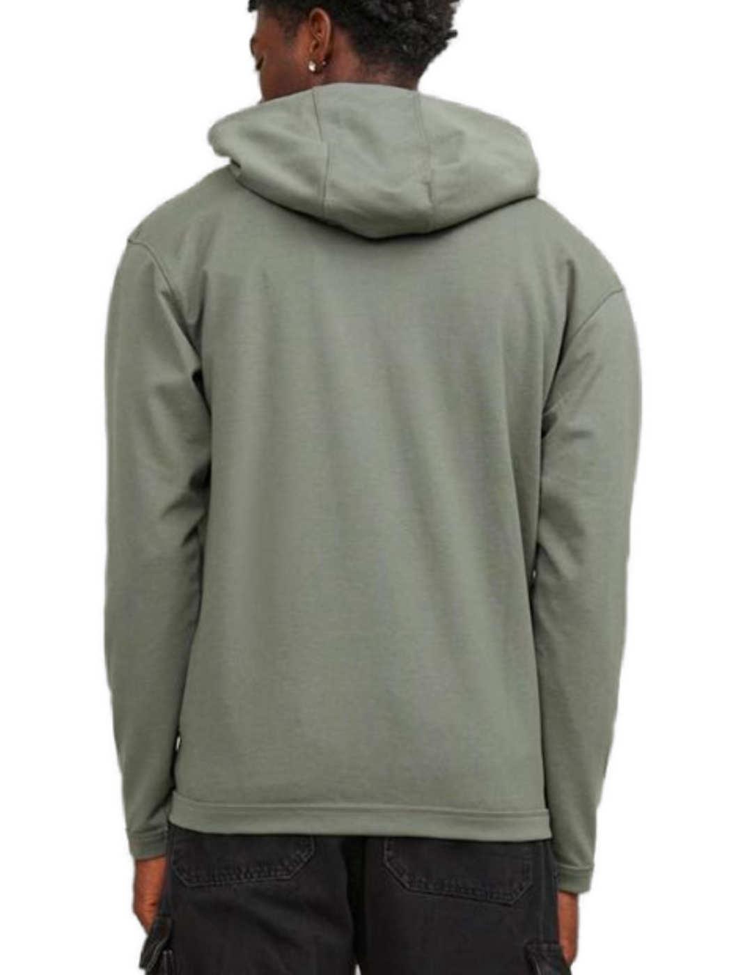 Sudadera Jack&Jones Cloud verde con cremallera de hombre