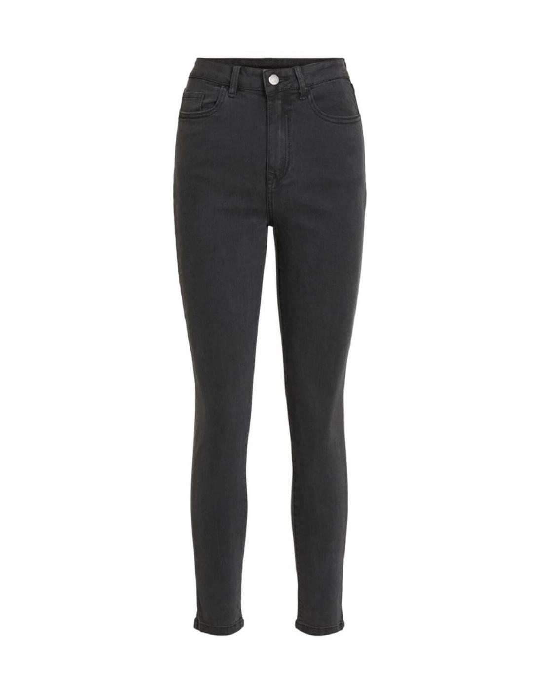 Pantalón vaquero Vila negro skinny cintura alta para mujer