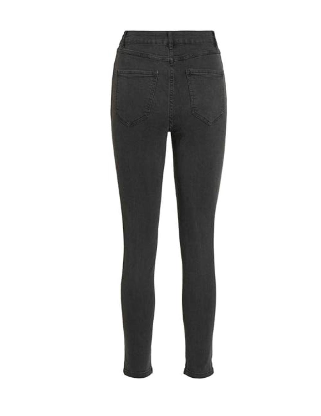 Pantalón vaquero Vila negro skinny cintura alta para mujer