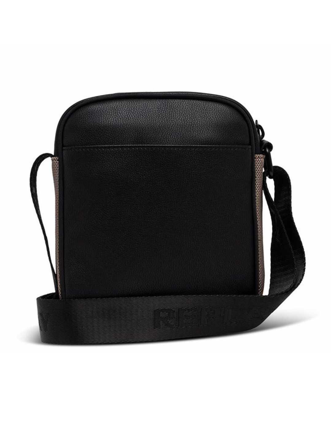 Bolsa bandolera Replay negra y beige para hombre