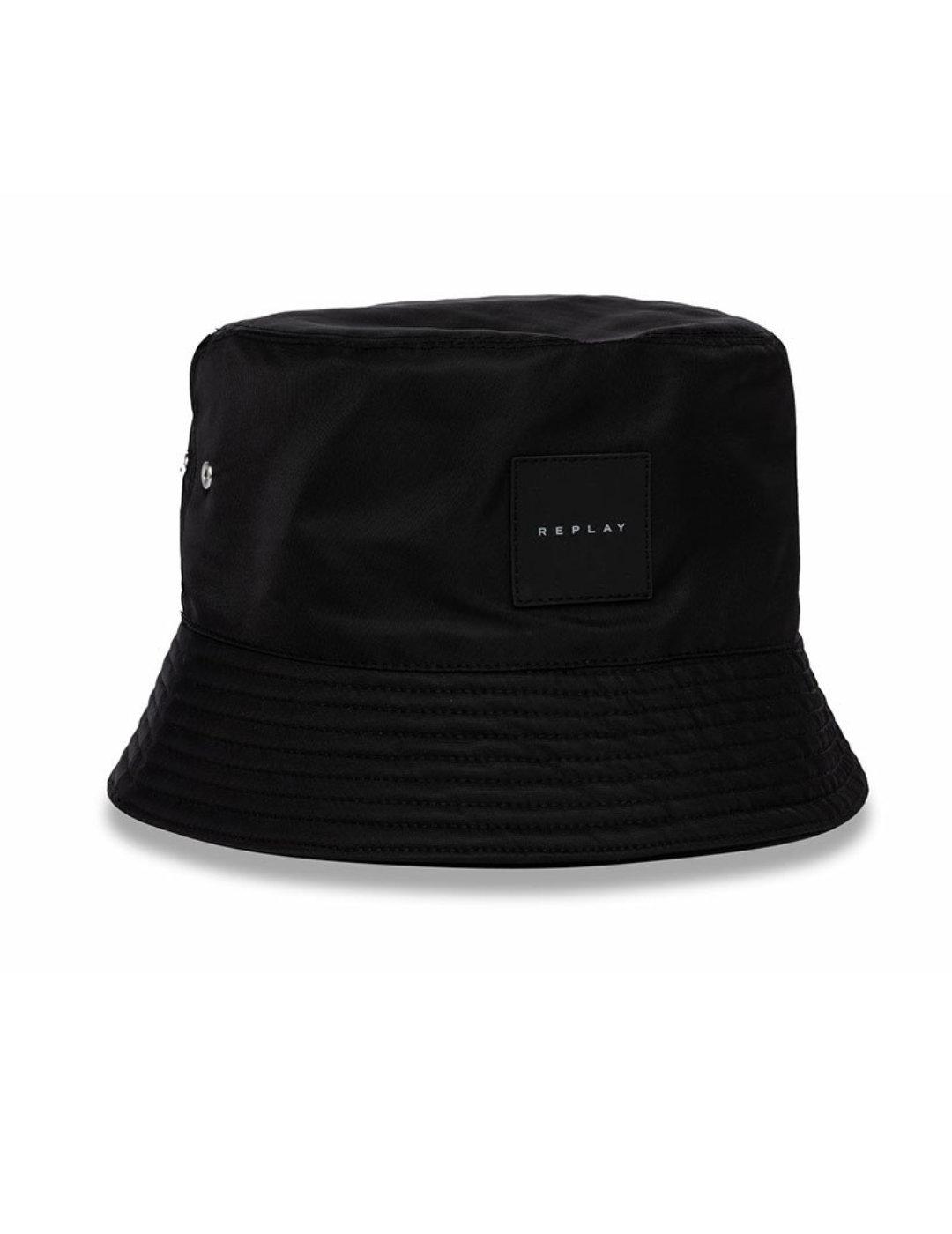 Gorro pescador Replay negro para mujer