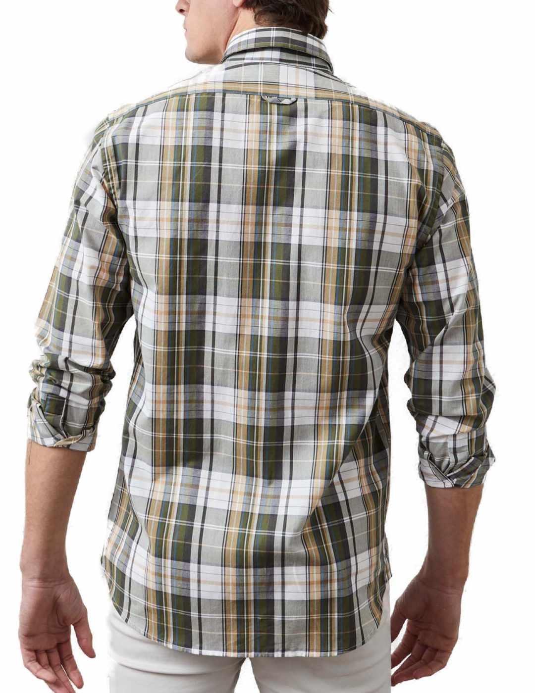 Camisa Altonadock cuadros verde manga larga de hombre