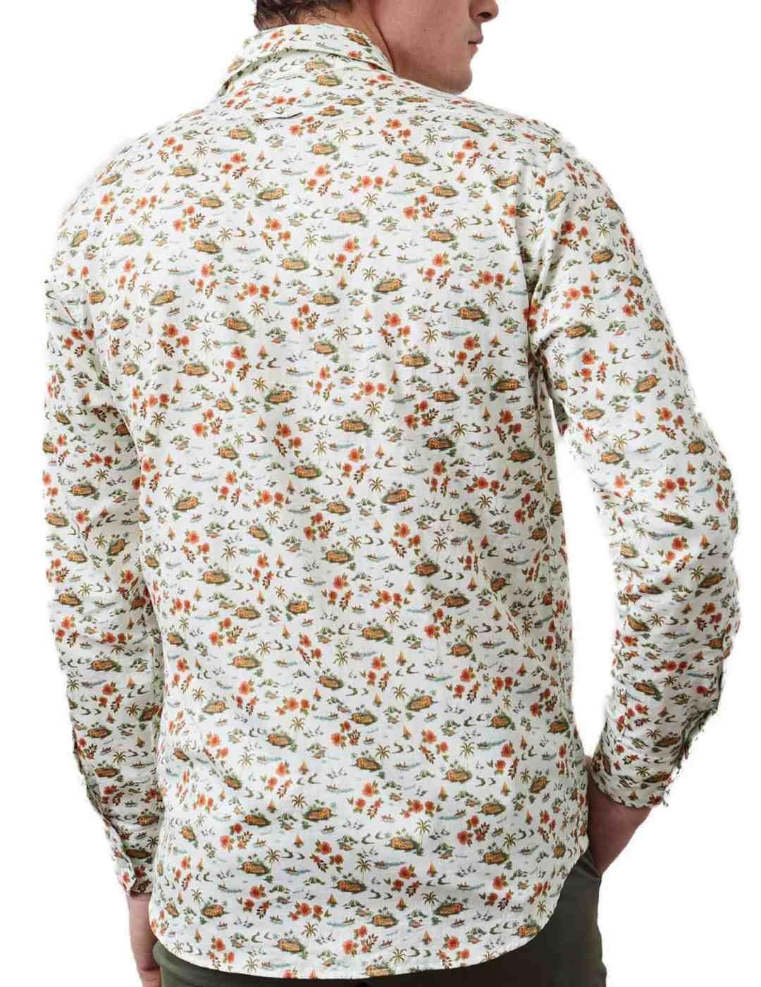 Camisa Altonadock estampada de manga larga para hombre