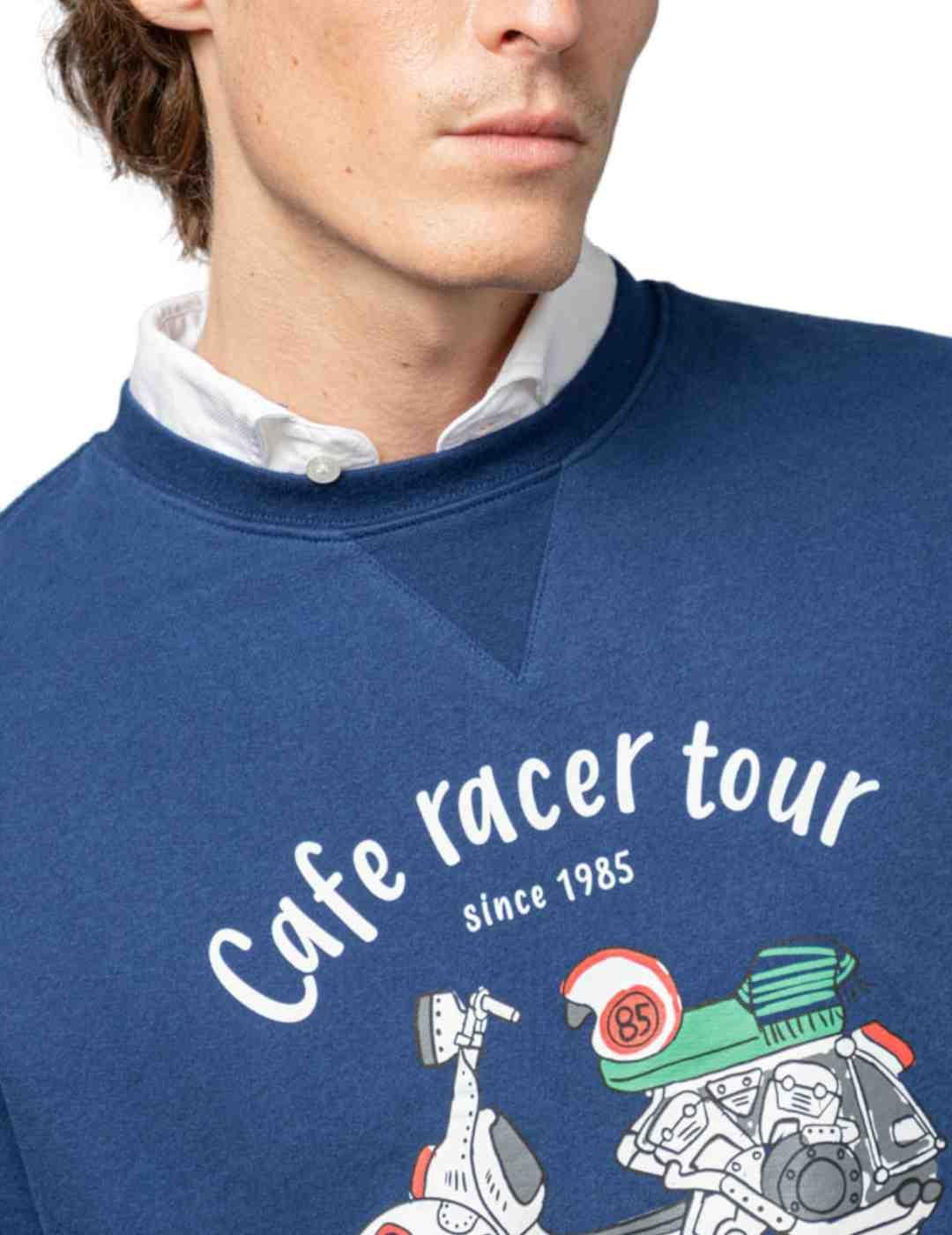 Sudadera Scotta Moto tour marino sin capucha para hombre