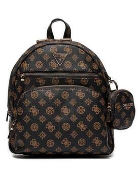 Mochila Guess Power marrón logo para mujer-NG