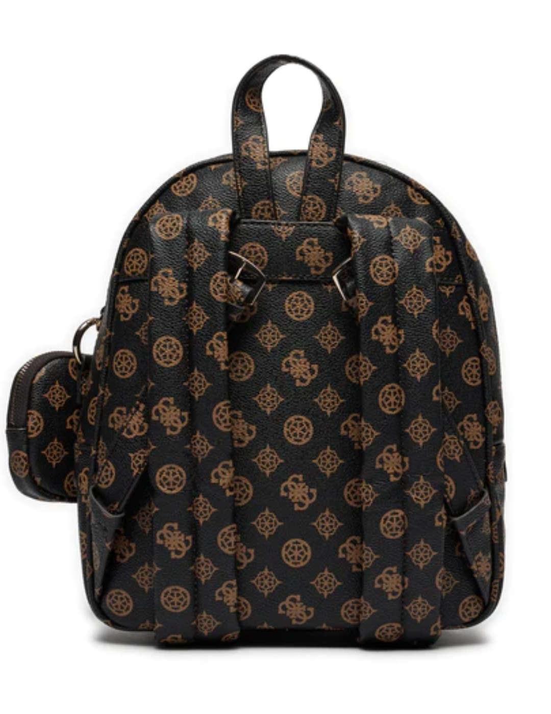 Mochila Guess Power marrón logo para mujer-NG