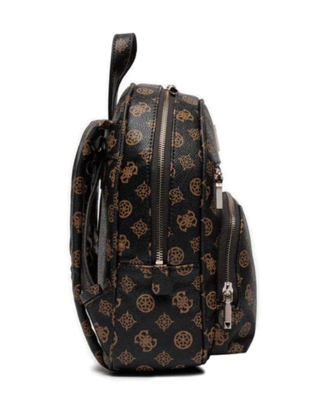 Mochila Guess Power marrón logo para mujer-NG