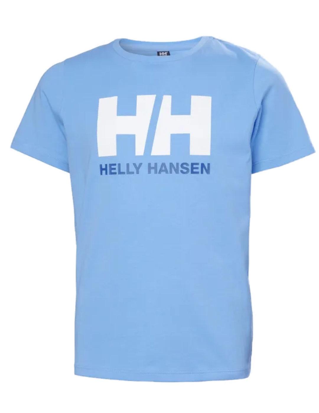 Camiseta Helly Hansen Kids Logo celeste manga corta unisex