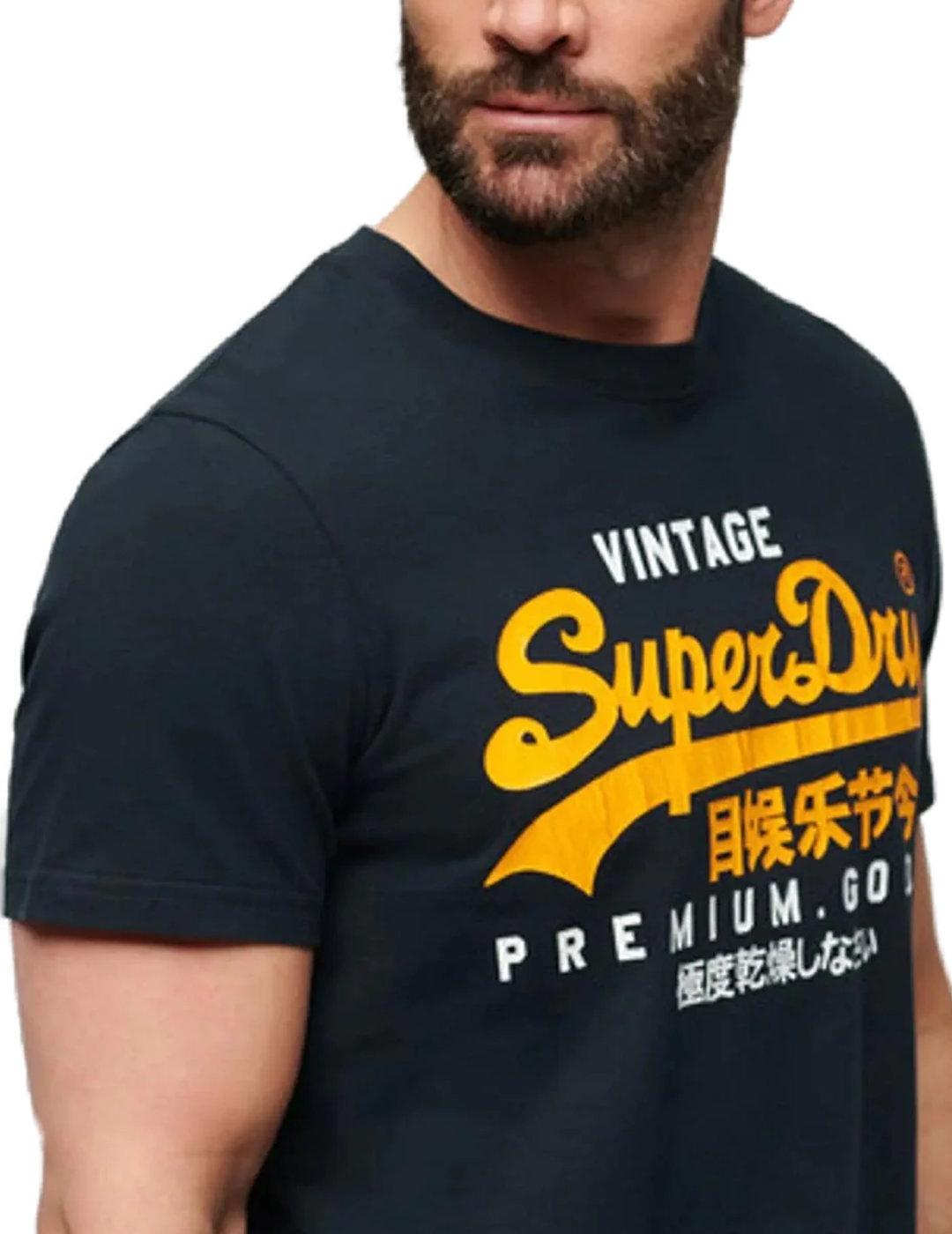 Camiseta Superdry Vi Duo negro manga corta para hombre
