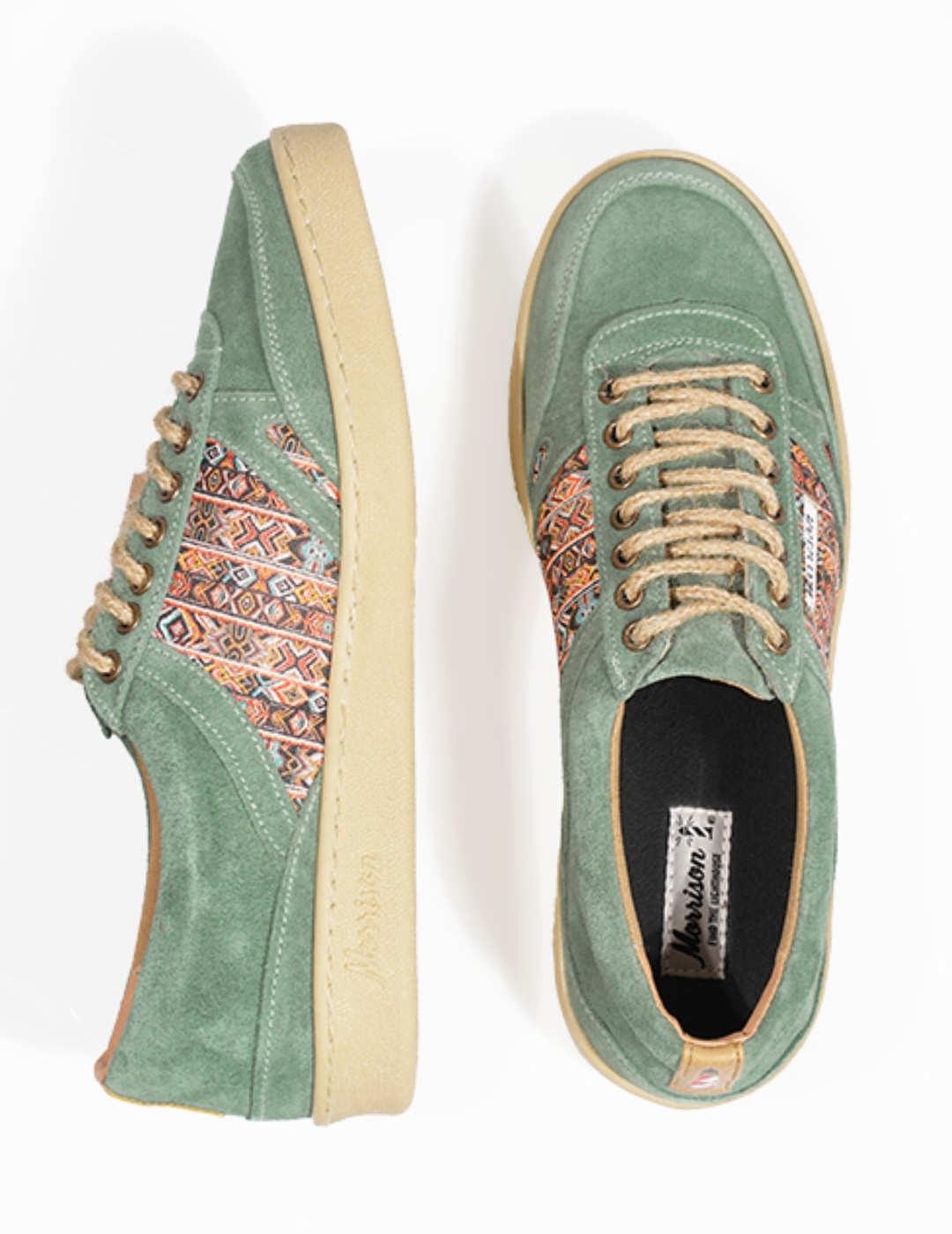 Zapatillas Morrison Maya verdes estampadas unisex