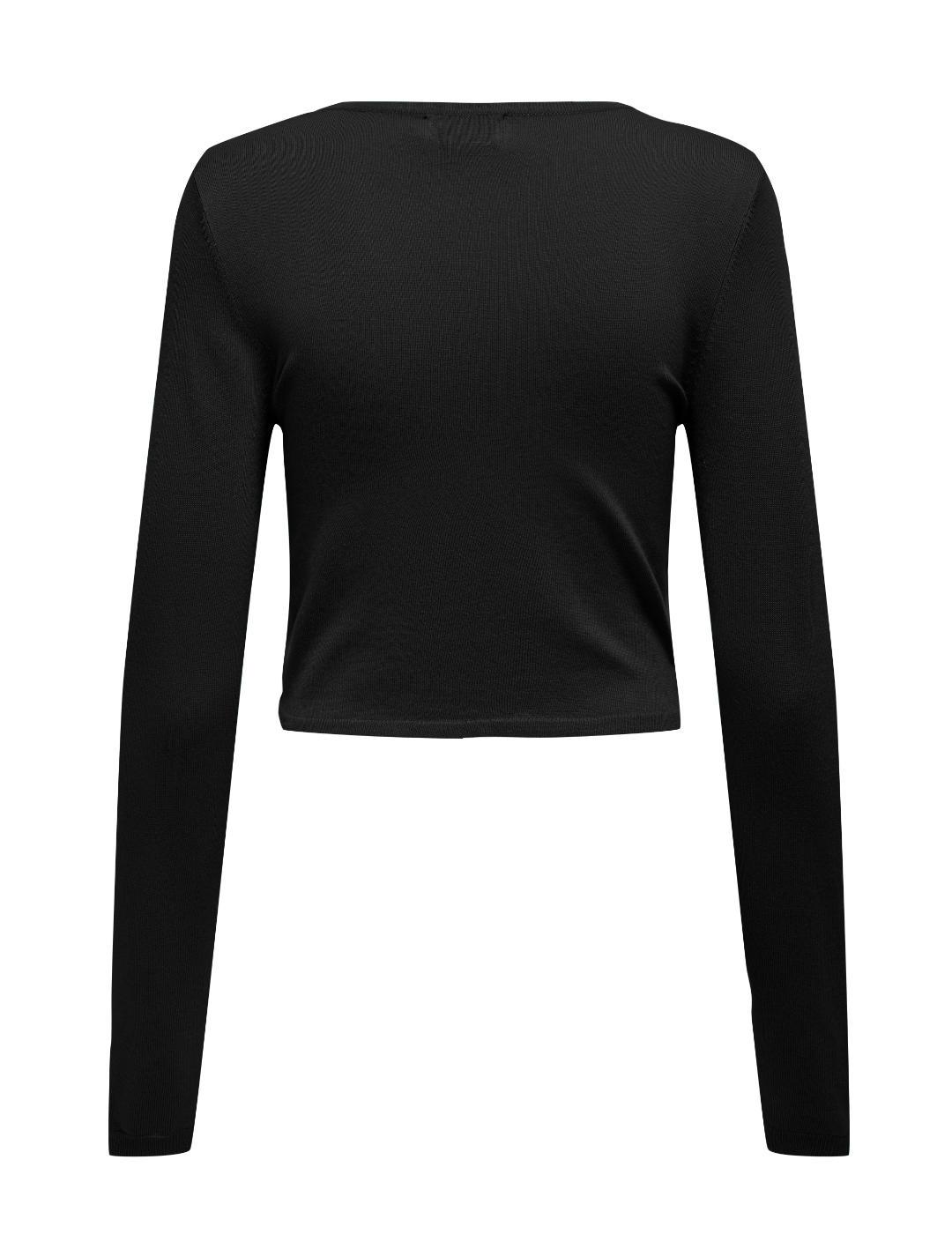 Top cropped Only Lilian detalle cuello negro mujer