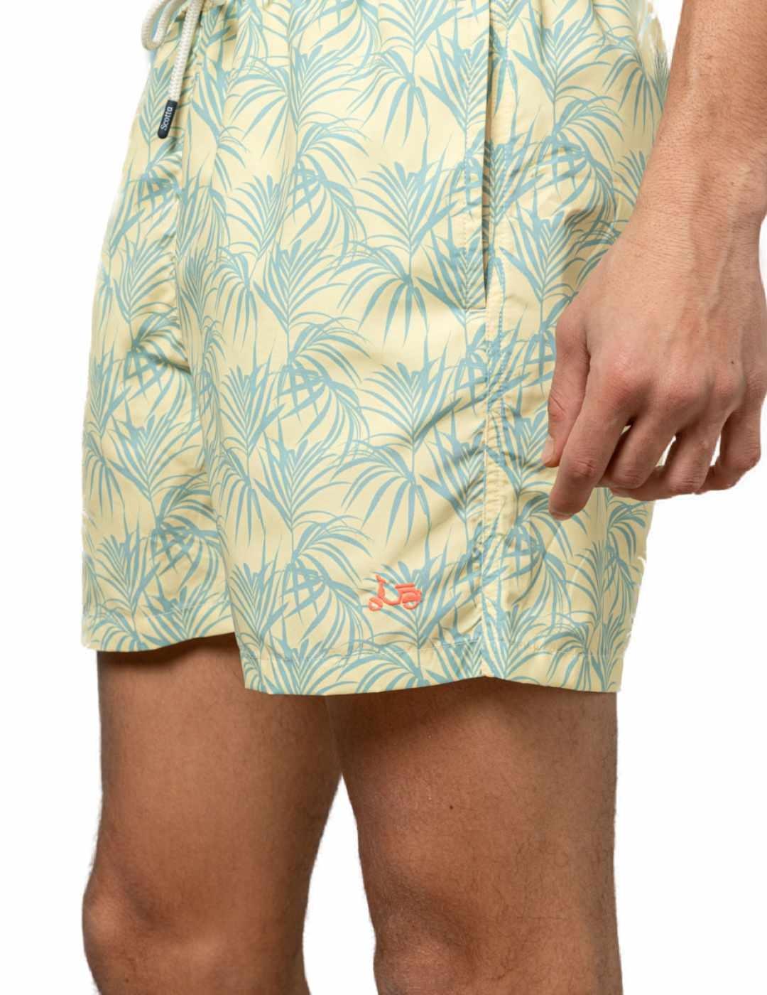 Bañador Scotta Palms eco amarillo estampado para hombre