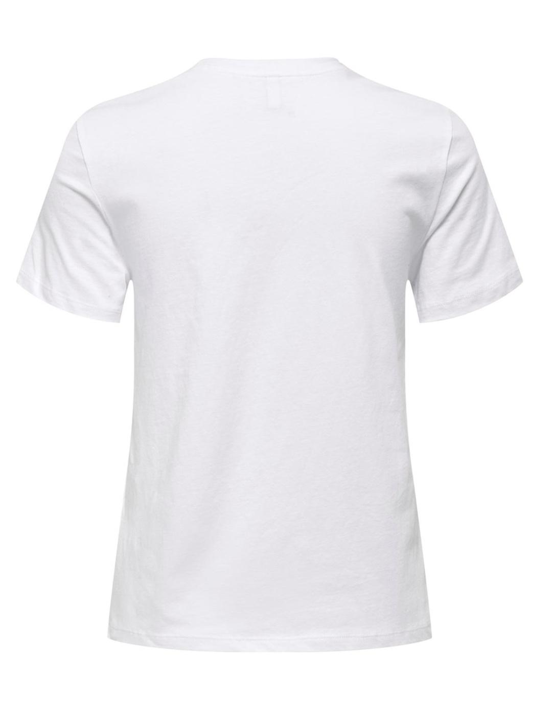 Camiseta Only Polly blanco holgada manga corta para mujer