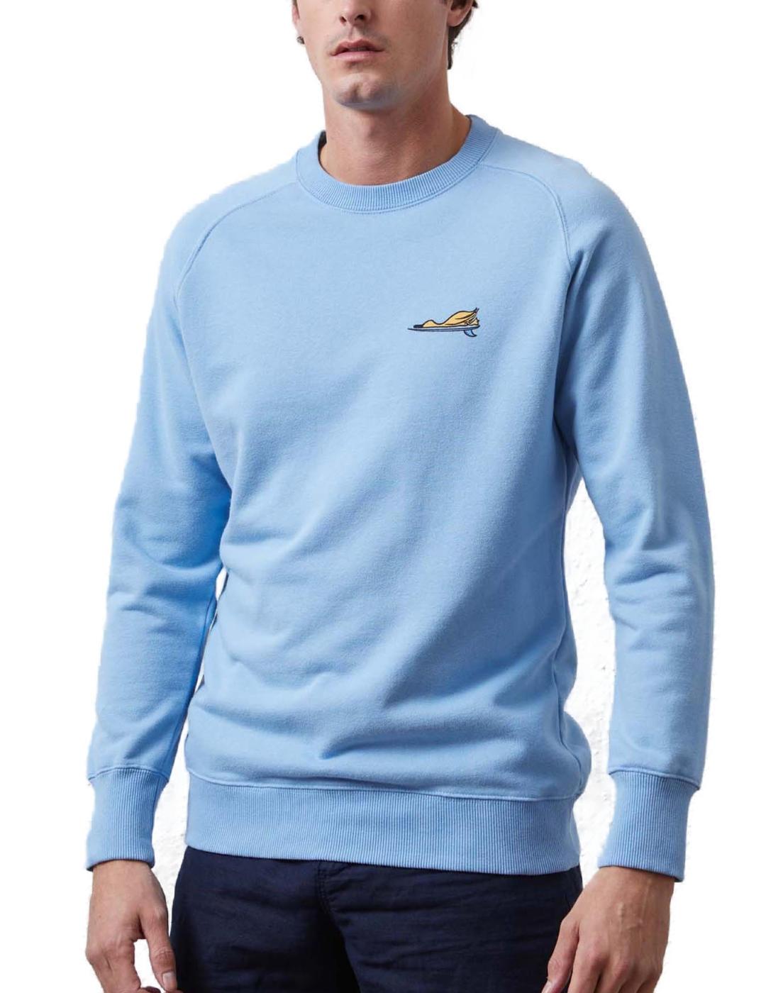 Sudadera Altonadock azul celeste pato sin capucha de hombre