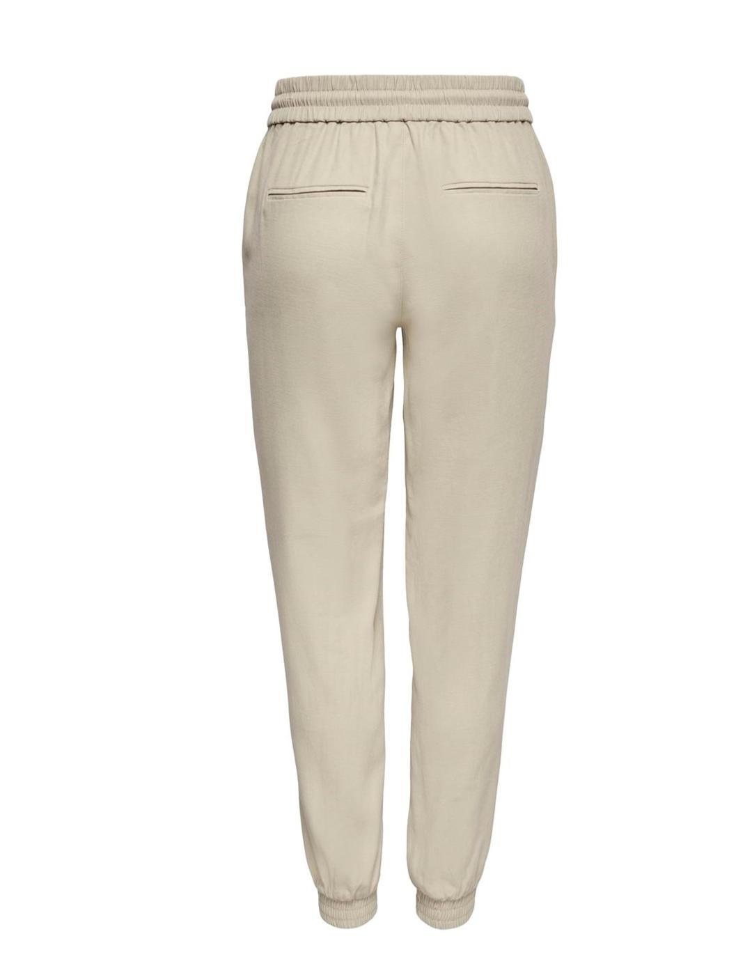 Pantalones Only Kelda jogger beige con puño de mujer