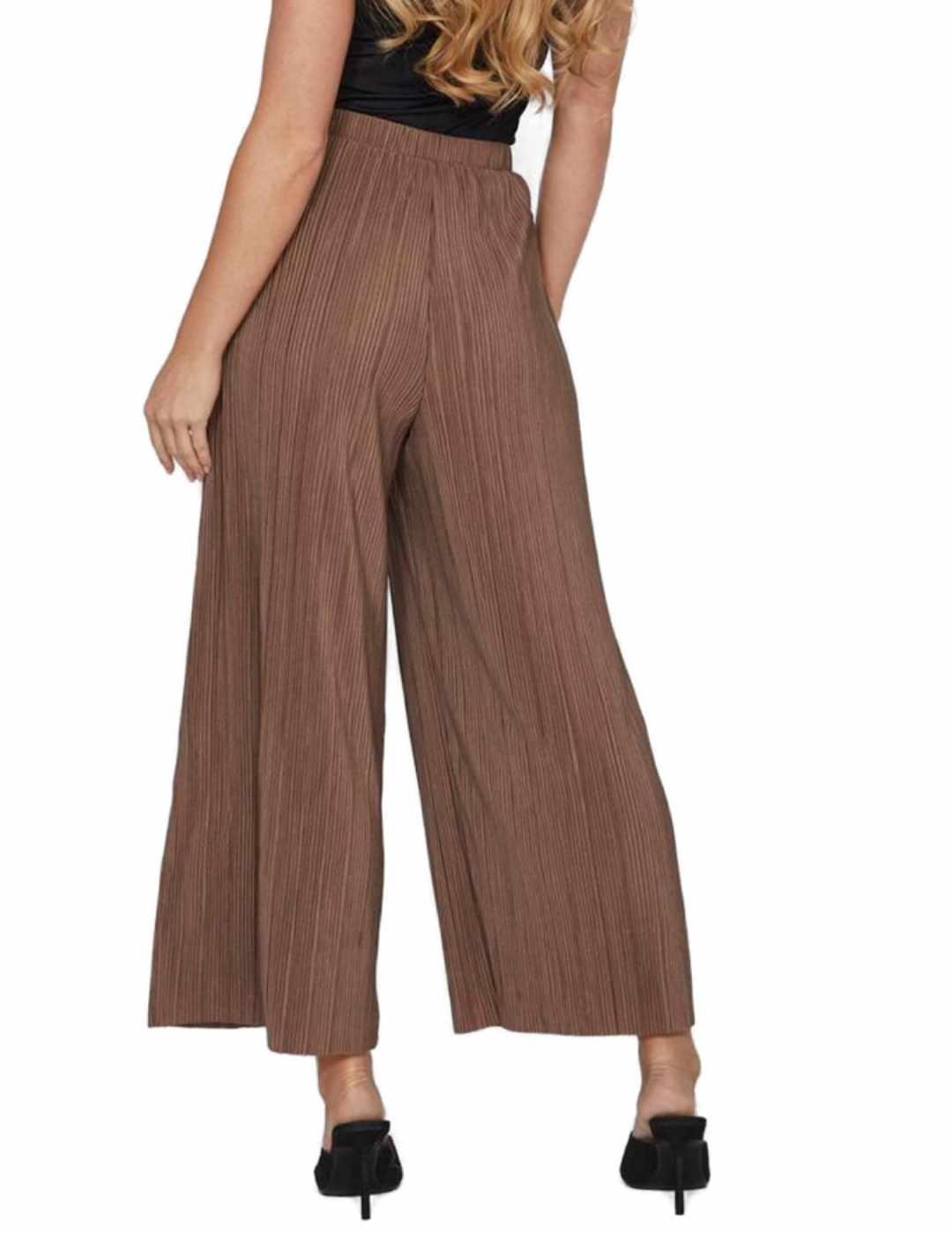 Pantalón culotte Vila Plisa marrón para mujer