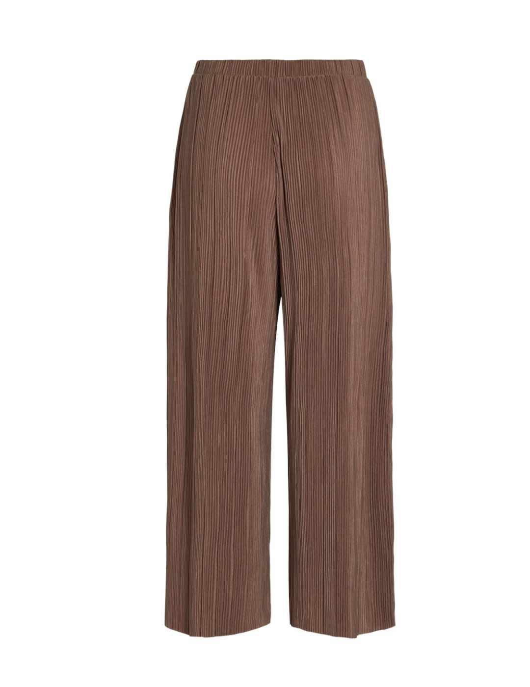 Pantalón culotte Vila Plisa marrón para mujer