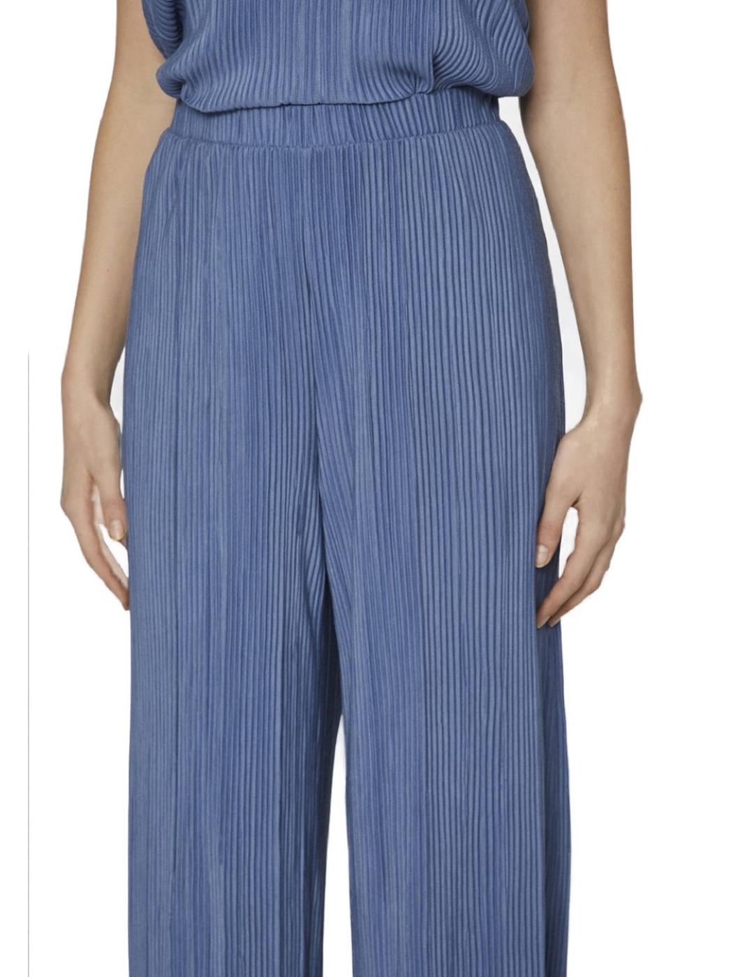 Pantalón culotte Vila Plisa azul para mujer