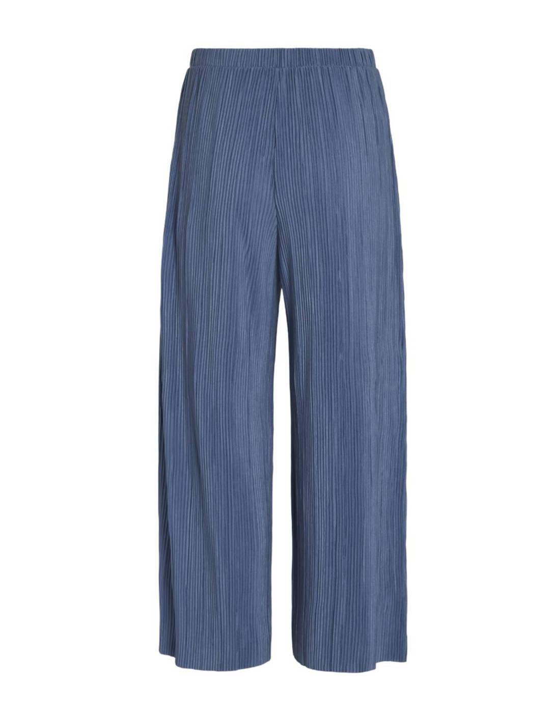 Pantalón culotte Vila Plisa azul para mujer