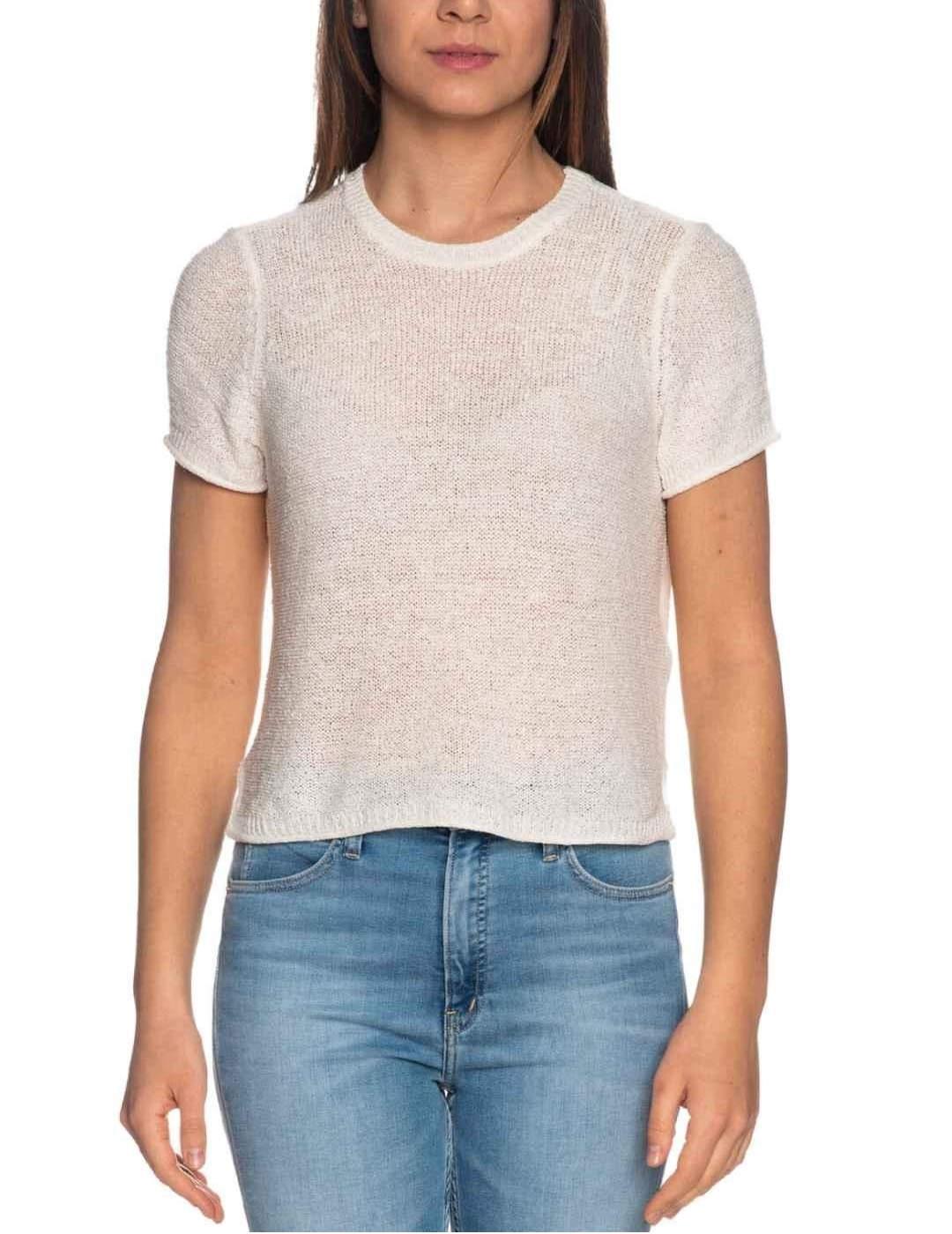 Camiseta Only Sunny punto blanco manga corta de mujer