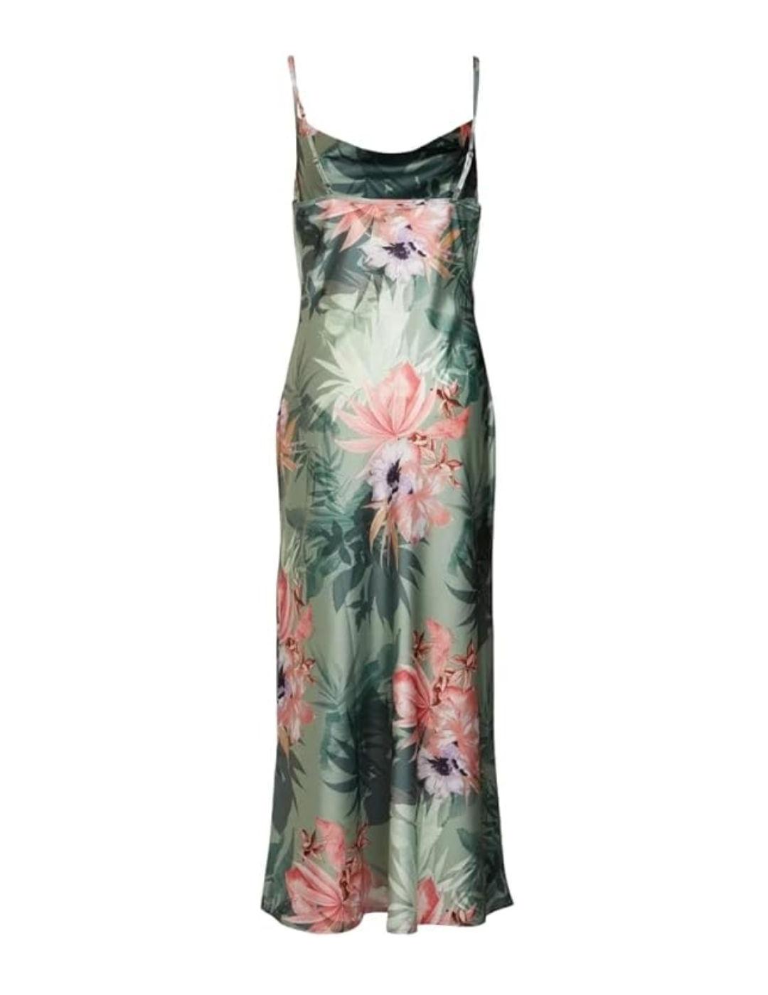 Vestido Guess Akilina verde estampado tirantes para mujer