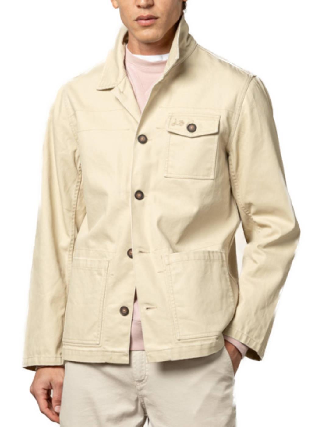 Sobrecamisa Scotta Worker beige cierre botones para hombre