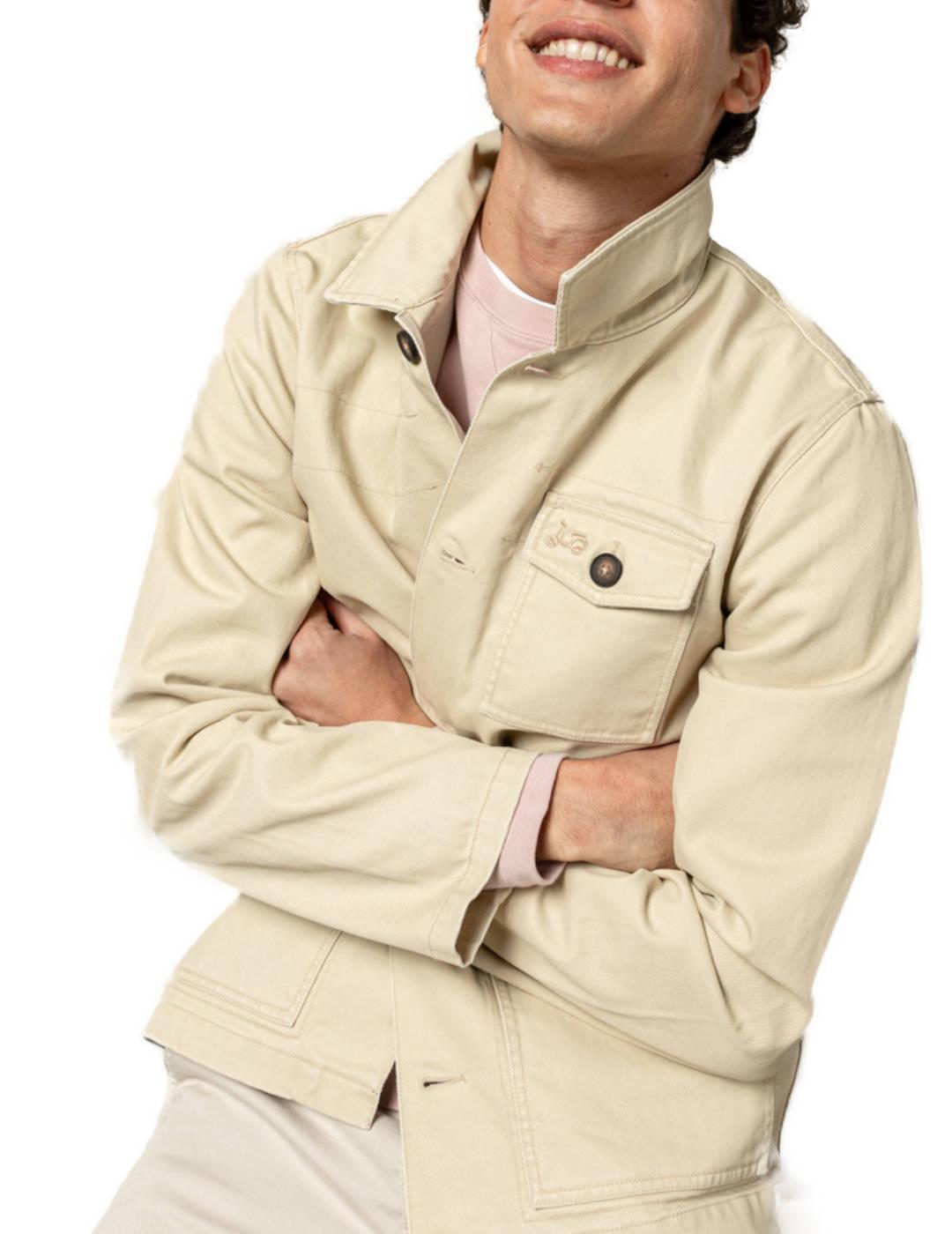 Sobrecamisa Scotta Worker beige cierre botones para hombre