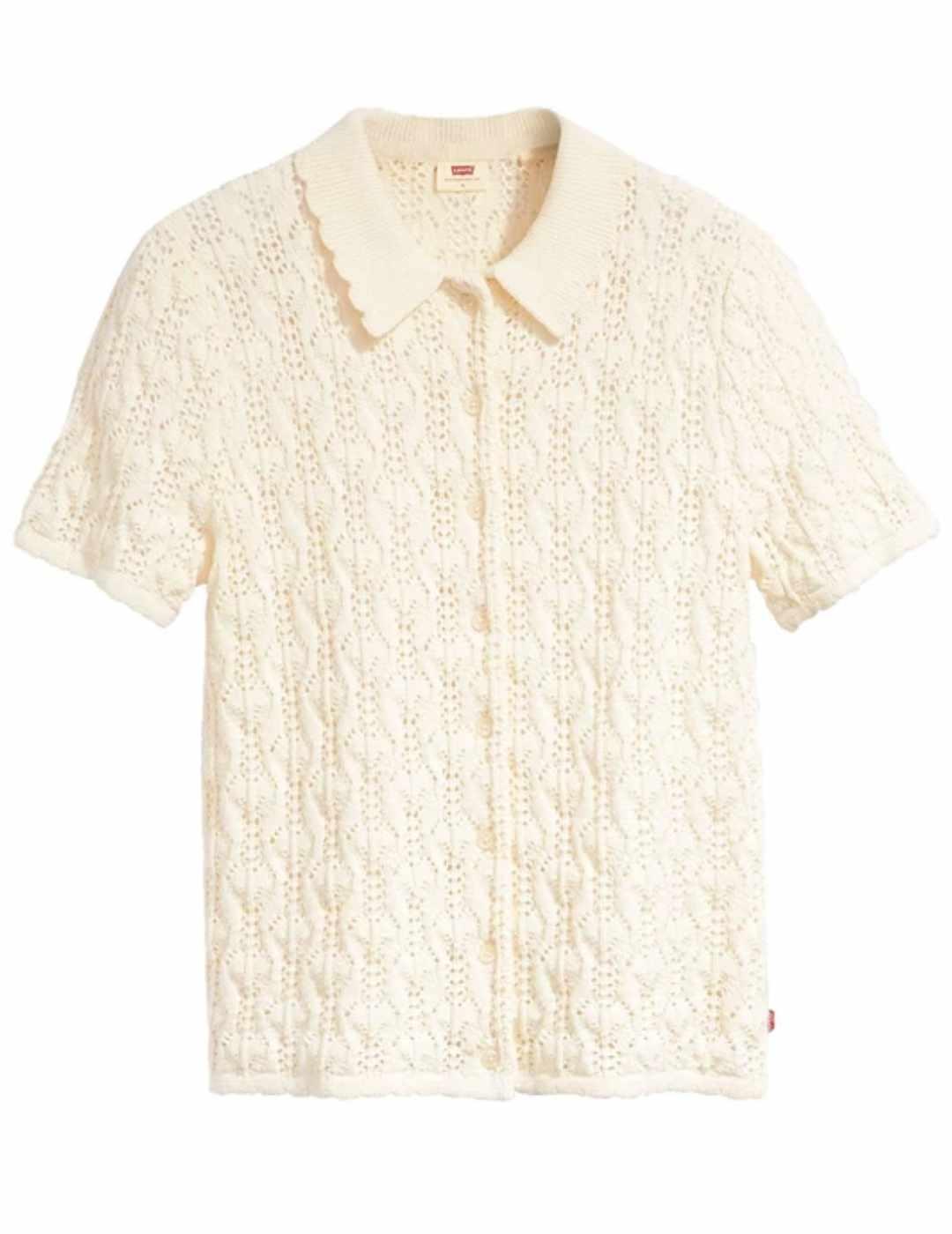 Camisa Levi´s crochet cruda hombros caídos manga corta mujer