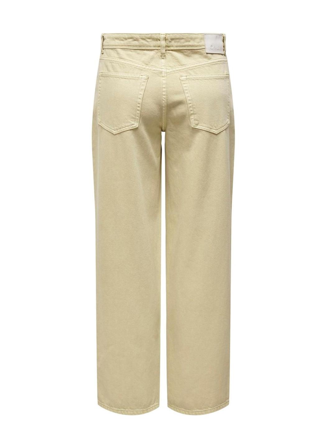 Pantalón Only Collette beige corte loose para mujer