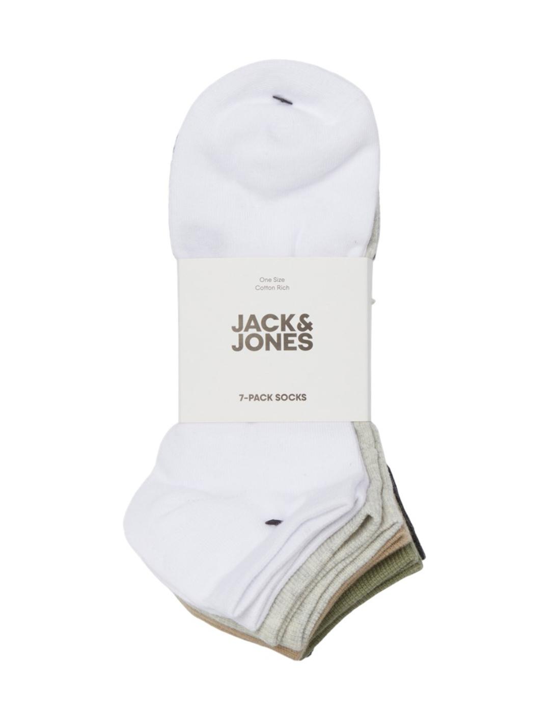 Pack Jack & Jones 7 pares de calcetines tobilleros hombre