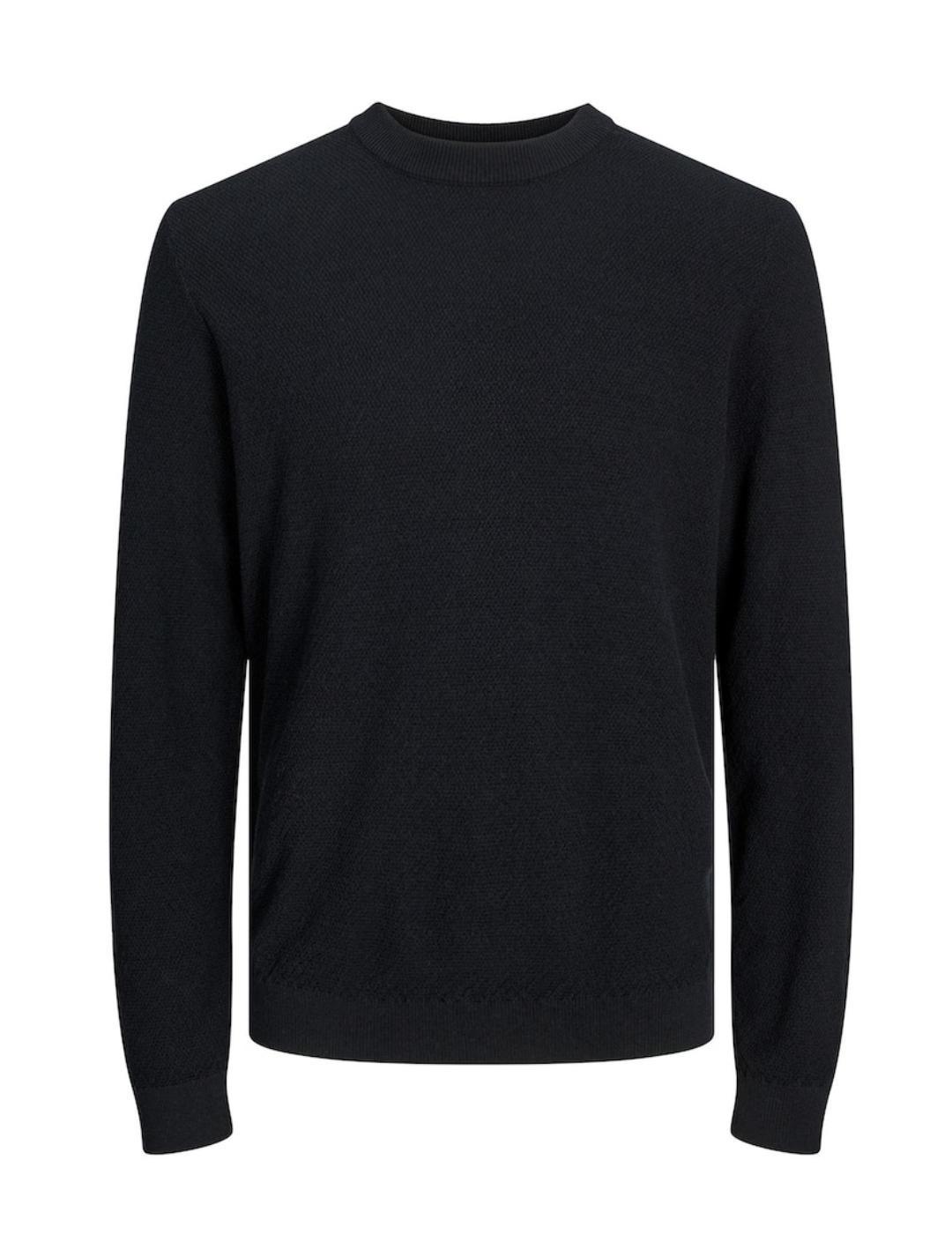 Jersey Jack&Jones Fayette negro de punto fino para hombre