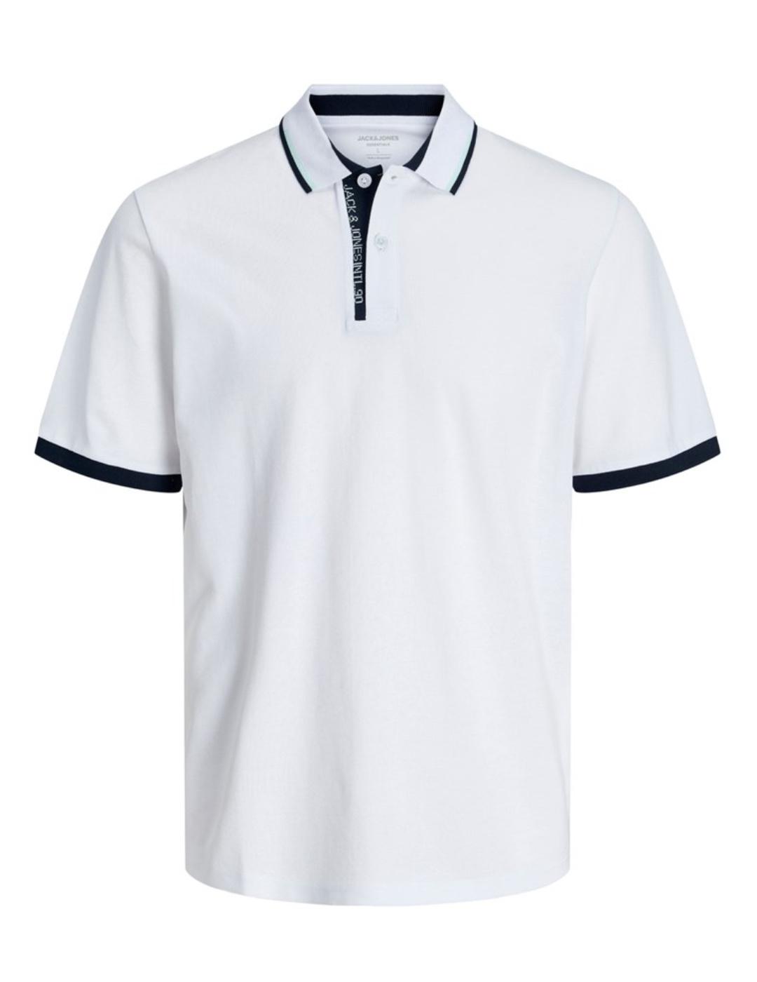 Polo Jack&Jones Steel blanco manga corta para hombre