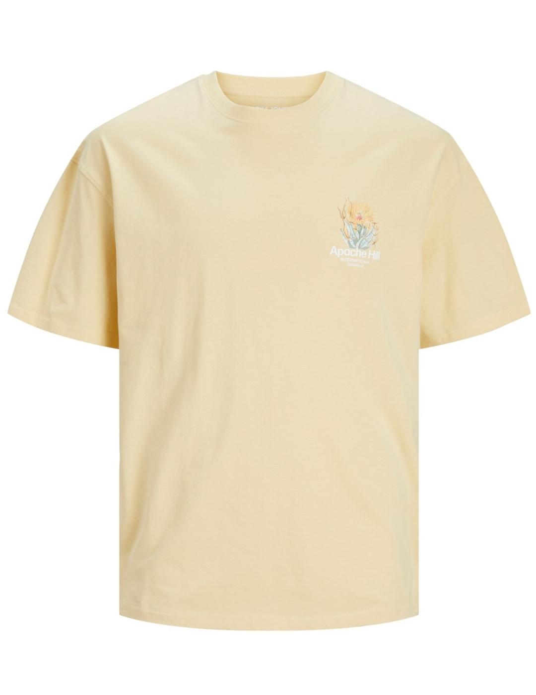 Camiseta Jack&Jones Blanca amarillo manga corta para hombre