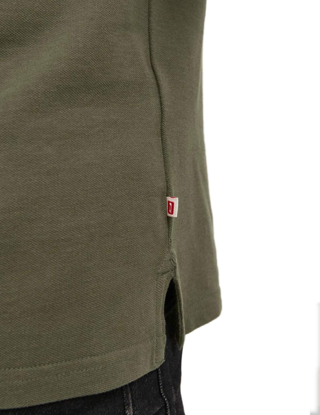 Polo Jack&Jones Basic verde militar manga corta de hombre