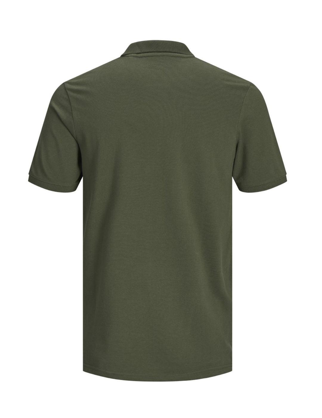 Polo Jack&Jones Basic verde militar manga corta de hombre