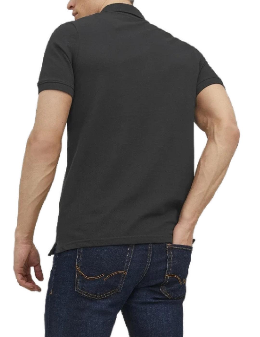 Polo Jack&Jones Basic negro manga corta de hombre