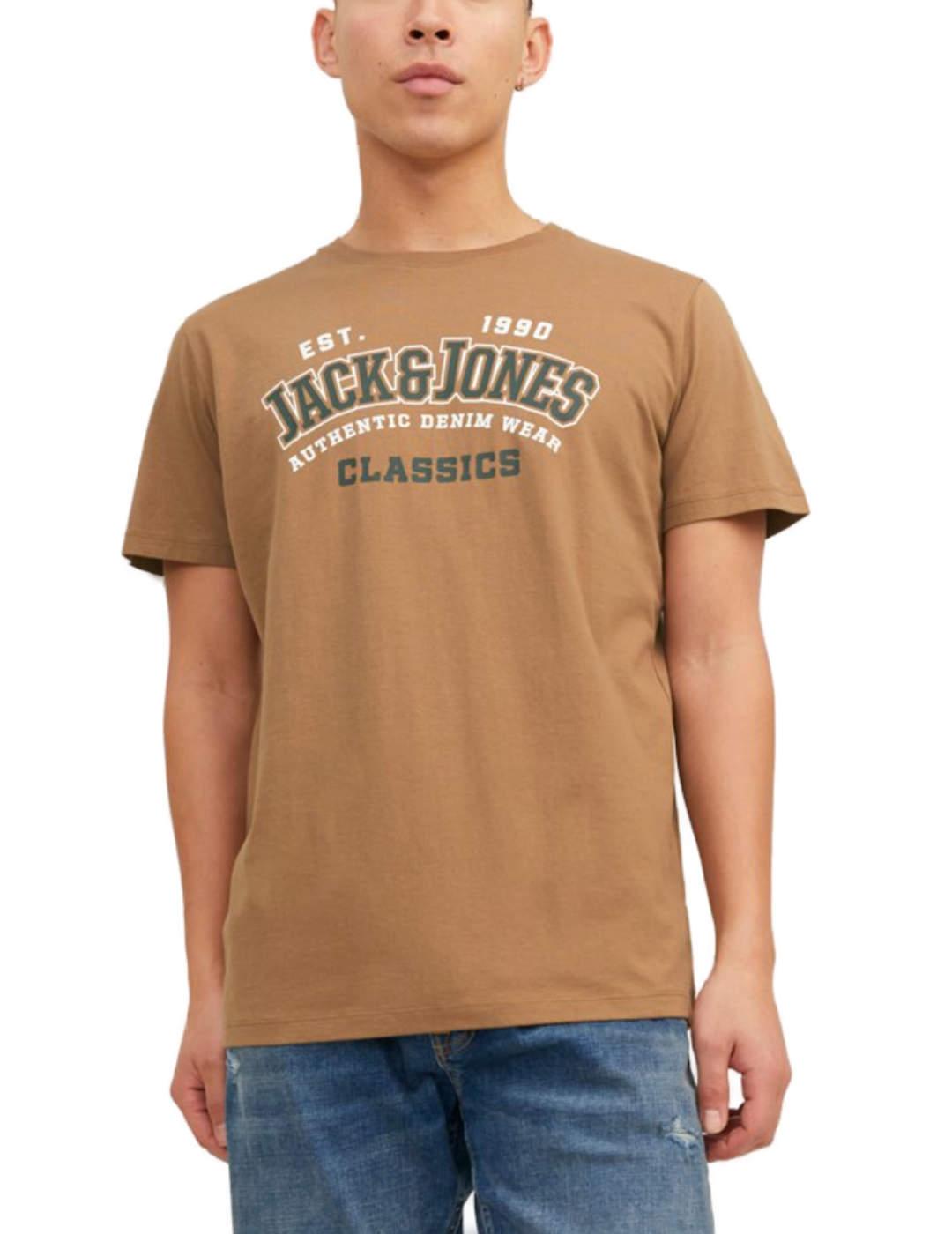 Camiseta Jack&Jones Logo camel manga corta para hombre