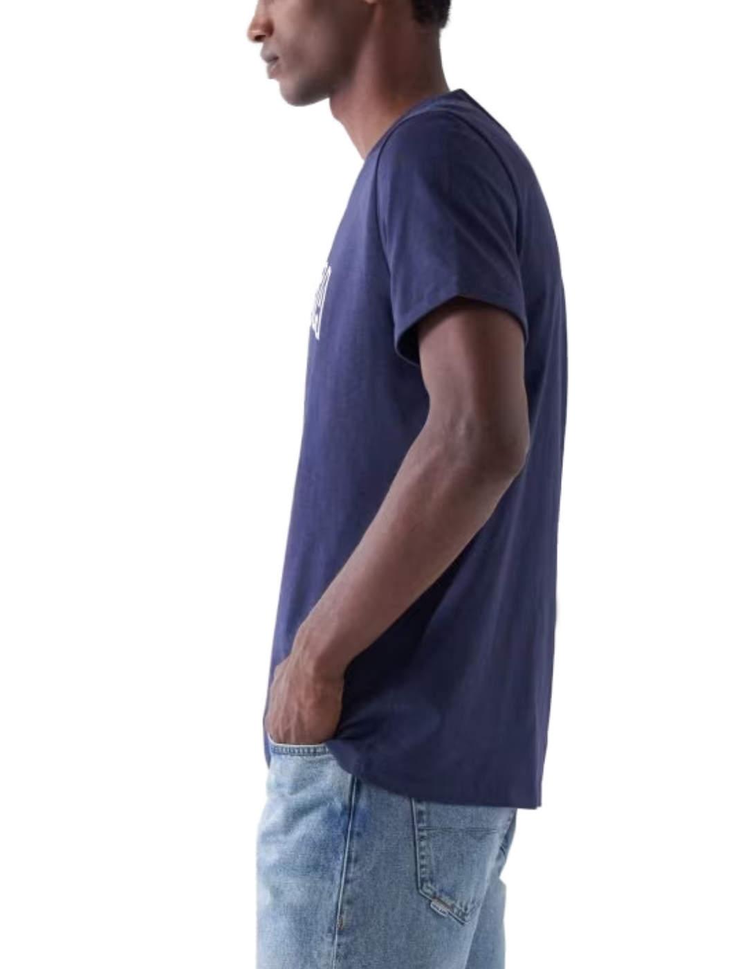 Camiseta Salsa azul marino logo manga corta de hombre